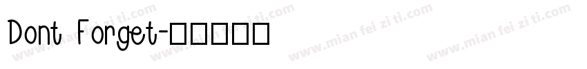 Dont Forget字体转换